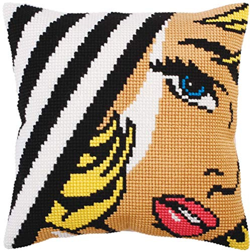CdA Kreuzstichkissen Pop-Art 5278, 40x40cm, Stickbild vorgezeichnet