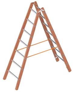 Layher Verbundstehleiter 7 Sprossen / 210 cm Leiter Stehleiter Bauleiter Holzleiter Aluleiter Verbundleiter
