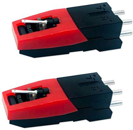 2 Pack Universal Record Player Cartridge, Replacement Vinyl Turntable Cartridge with Needle Stylus for Vintage LP for Record Player Phono Phonograph