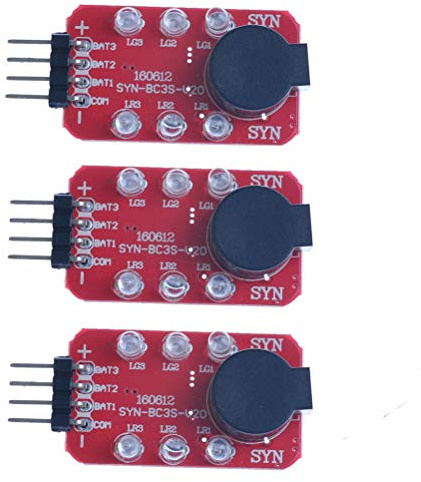 Vogueing Tool Indicatore di allarme del tester di tensione della batteria Lipo 3PCS con il LED per i pacchetti della batteria al litio 2S-3S