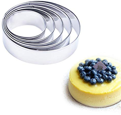 5pcs De La Ronda De Cookies Cortador De Pasta, Cortadores Círculo Redondo De Acero De La Galleta Cortadores Anillo Bollo Cortador Inoxidable Cortador De La Galleta Por Pastelería Donut Pasta De Azúcar