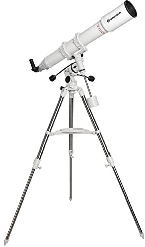 Bresser Teleskop First Light für Erwachsene Einsteiger und Fortgeschrittene, achromatisches 102/1000-Refraktor-Teleskop (f/9,8) mit Montierung und Stativ