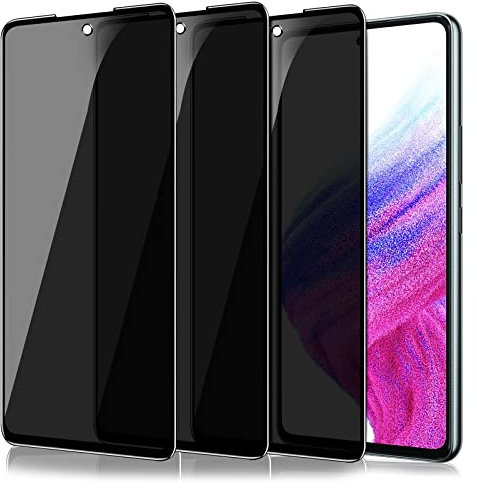 iBEX Anti-Spionage-Displayschutzfolie aus Hartglas für Samsung Galaxy A53 5G, [3 Stück] Anti-Spy Privacy Displayschutzfolie 3D vollständige Abdeckung 9H Ultra robust Privatscreen