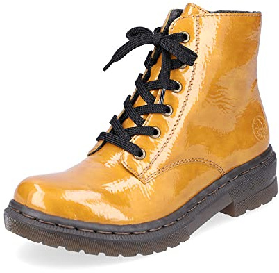 Rieker Damen Schnürstiefel 78240, Frauen Stiefel,uebergangsstiefel,uebergangsschuhe,schnürboots,halbstiefel,schnürung,gelb (68),38 EU / 5 UK