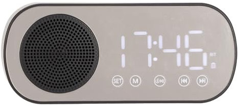Reloj Despertador con Radio, Configuración de Reloj Despertador Dual, Radio FM Sintonizada Digital Portátil, con Altavoz de Música Bluetooth, Pantalla LED Grande, para Noticias, Pronósticos Meteorológ