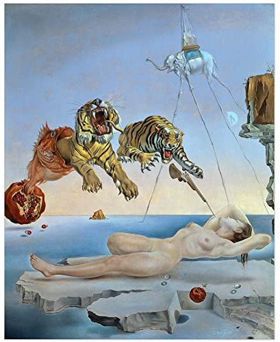 JUNIWORDS Poster, Salvador Dali, Traum, verursacht durch den Flug Einer Biene um einen Granatapfel, eine Sekunde vor dem Aufwachen, 60 x 48 cm (3000368)