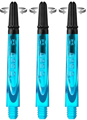 Harrows Darts Technology Carbon 360 Shafts, Rotating Carbon top von Thor-Sports (Short, Aqua Blue)