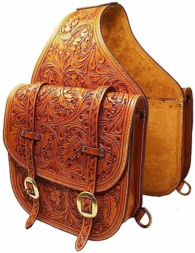 Borsa da sella in pelle occidentale con cinghie e fibbie in ottone/SS per cavalli/borsa da sella/borsa da sella per cavallo ME-WSB-041