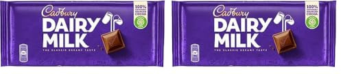Cadbury Dairy Milk Chocolate Bar 110g (Pack of 2)