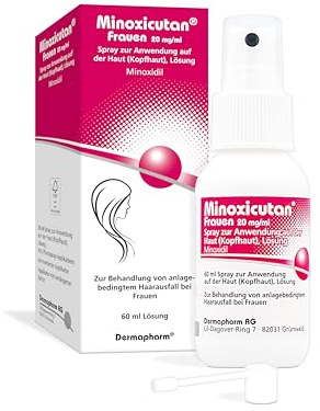 Minoxicutan Minoxidil Spray bei Haarausfall | bei erblich bedingtem Haarausfall, Wirkstoff: Minoxidil, 20mg/ml, Spray, für Frauen, 2 Applikatoren, 60 ml