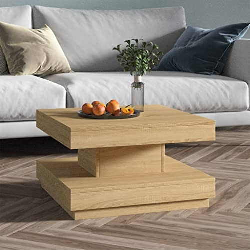 BUKSCYJS Couchtisch kleine Zimmer, Sofatisch, WohnzimmertischCouchtisch Hellbraun 60x60x35 cm MDFFür Wohnzimmer, Schlafzimmer, Büro, Eingang, Korridor