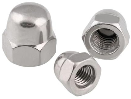 Hutmutter aus Edelstahl 304, Hutmutter, Rundkopf, Feingewinde, Kreuzgewinde, Hutreihenmutter, M6, M8, M10, M12, M16, 10 Stück(M8 10pcs)