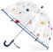 Kinder Regenschirm mit Kuppeldach - Leicht, Niedlich, Lustig, Wind- und Regenschutz, Transparent - Geschenk für Kinder (Blauer Punkt)