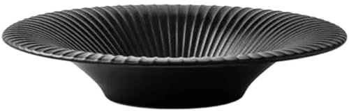 BODHIS Ciotola per Ramen in Stile Giapponese Insalatiera a Forma di Cappello Creativo Ciotola per Zuppa in Ceramica Semplice Piatto Fondo per Frutta/Verdura/Pasta (Nero)