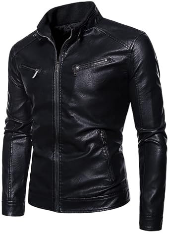 SRZYMJ Lederjacke Herren Schwarz Lederjacke Herren Schwarz Echtleder Lang Freizeitjacke Herren Leicht Sommer Hiking Jacket Pullover Herren Sommer Regenjacke 140 4XL Hemd Slim Fit Herren