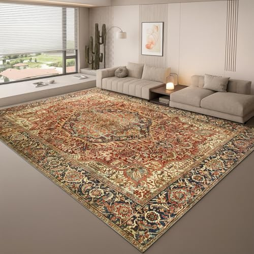 BedLooms Machine Washable Rugs Living Room Large 160x230 cm – Area Rugs for Bedroom Short Pile Non Slip Floor Carpets Traditional Oriental Floral Vintage Cashmere Design Boho Rug Carpet (Majestic)