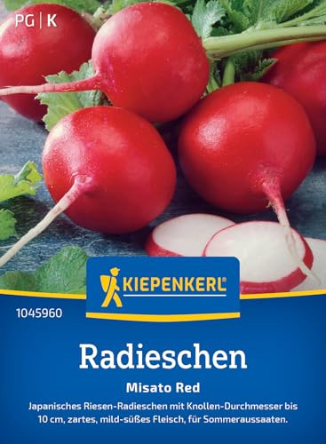 Kiepenkerl Radieschensamen Misato Red 1045960, Gemüsesaat | Für Sommer- & Herbstaussaat, Samen Radieschen, Saatgut für 6-8 lfd- Meter