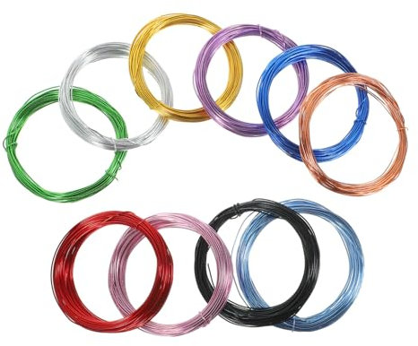 KONTONTY 10rollen Farben Aluminium Bastelmaterial Für Schmuck Und -projekte Pro Farbe Für Kreative Arbeiten Und Kleine Accessoires