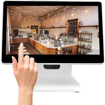Écran de caisse enregistreuse POS pour petites entreprises, écran de caisse enregistreuse électronique avec écran LED de 15,6 pouces, pour supermarché de snack-bar commercial