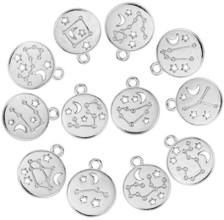 DIYEAH 72stücke Runde Metallanhänger Aus Legierung -anhänger Doppelseitige Charms Für Schmuck Und Basteln Und Rostfrei