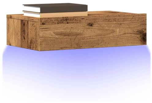 Woonisher Meubles TV avec éclairage LED 2 pcs Vieux Bois 60x35x15,5 cm Ensemble Meuble TV et Table Basse