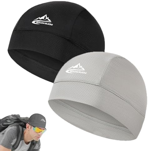 YUZHEDM 2er Pack Fahrradmütze Unter Helm, Fahrradmütze, Mütze Unter Fahrradhelm, Cap Sommer Unterziehmütze, für Herren Damen Leicht Cycling Cap für Radfahren Laufen Motorrad