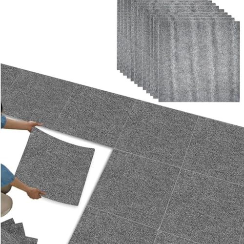 20 Piezas Moqueta Adhesiva para el Suelo, Alfombras de Salon 30 x 30 cm, para Proteger el Suelo de Sillas en Salones, Dormitorios, Oficinas y Hoteles