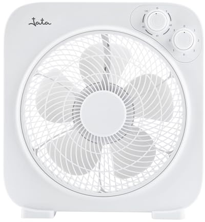 JATA JVVS3116 - Ventilador de Suelo 45 W con Temporizador. 3 Velocidades de Ventilación. 5 Aspas. 35 cm Diámetro. Rejilla Rotatoria. 1147,5 m3/h. Bajo Consumo