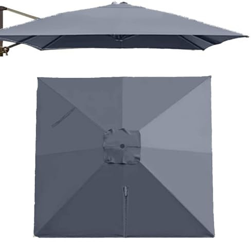 Parasol déporté carré à 8 baleines, toile de rechange for parasol de piscine, 2,4 x 2,4 m, toile de rechange anti-UV for parasol de jardin et terrasse(Gray,Single top 2.5m(8'))