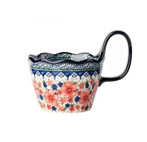 yamaal Soup Bowls, Soup Mugs, Polish Ceramic Hand Painted Soup Bowl, Dishwasher & Microwave Safe