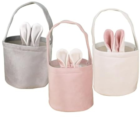 Cestino pasquale con manico, cestino pasquale per bambini, borsa pasquale con orecchie da riempire, sacchetti regalo di Pasqua per conservare uova di Pasqua, dolci