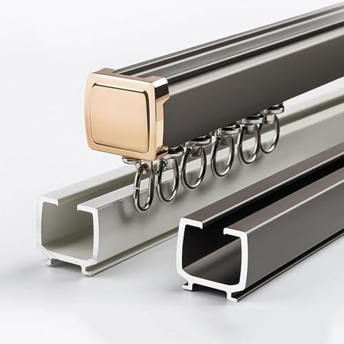 Binario per tenda da soffitto in alluminio resistente, 130 cm, per uso interno/esterno, versatile per montaggio a soffitto e parete, set di aste per finestre