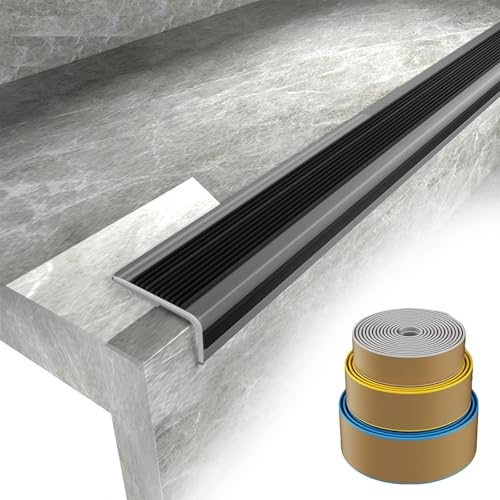 Cantoneras Adhesivas Salva Escalones, Zócalo Escaleras Con Tiras Protectoras Antideslizantes Para Escaleras,Autoadhesivas Tiras Antideslizantes Para Peldaños En Forma De L,Para BañO