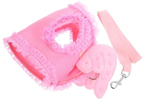 NUOBESTY Pink Xl Angel Pet Harness Vest Breathable Chest Strap for Dogs and Cats Lightweight Chest Protector for Comfortable Outdoor Walking