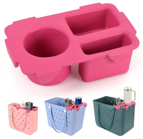 Topper Tray for Bogg Bag Accessories, Tote Bag Organizer (Rose Red) | Chokoter Bogg Bag Insert, Cup Holder Tray for Bogg Bag Large/Medium, Tote Bag Organizer for Stanley Cup Accessories