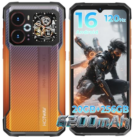HOTWAV Cyber 18 Movil Irrompible Android 16, 20GB RAM+256GB ROM