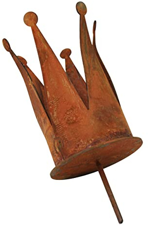 Rostikal Teelichthalter Weihnachten aus Edelrost Ø 7 cm Advent Weihnachtsdeko Metall Rost Krone Deko