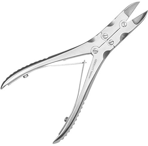 May Eckenzange 15 cm spitz doppelt übersetzt Edelstahl Nagelzange | Kraftsparende 2-fache Übersetzung und gerade Klinge. Ideal für die absolut mühelose, kosmetische Pflege dicker Fußnägel.
