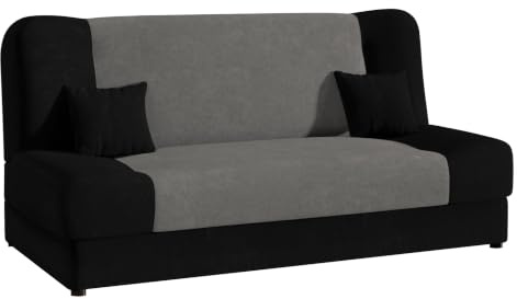 Mirjan24 Schlafsofa Jonas Style, Sofa mit Bettkasten und Schlaffunktion, Bettsofa, Schlafcouch, Microfaser, Couch vom Hersteller, Wohnlandschaft (Alova 04 + Alova 36)