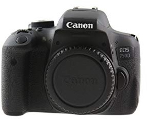 Canon EOS 750DSLR, 24 MP - Black (Renewed)