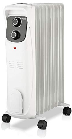 HAEGER Elan IX - Calefactor Radiador Eléctrico de Aceite con 2000W de Potencia, 3 velocidades - termostato Regulable, 5 Canales de Aceite, 3 configuraciones de Calor, Almacenamiento del Cable.