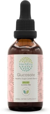 HerbEra Glucosate B60 Alcohol-Free Extract Tincture, Bitter Melon Fruit, Cinnamon Bark, Dandelion Root, Gymnema Leaf, Fenugreek Seeds, Amla Fruit. Healthy Sugar Levels Blend 2 Fl Oz
