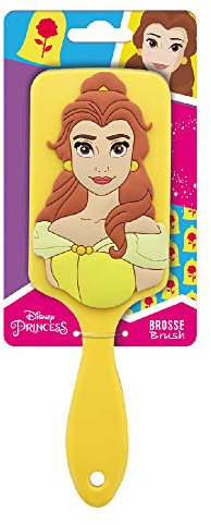 DISNEY PRINCESSES – Brosse à Cheveux Silicone 3D Belle – Tous Types De Cheveux – Brossage Ludique - Pour Un Coiffage Doux, Rapide - Adapté Aux Enfants Et Adultes - Produit Officiel Disney