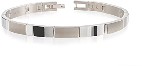Boccia Damen Gliederarmband aus Titan in der Farbe Silber matt, poliert, antiallergen, 20cm, 03036-01