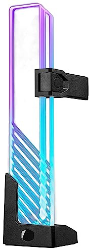Cooler Master MasterAccessory ARGB GPU Holder Stand, Universal Horizontal, Edge-Lit ARGB Tempered Glass, Sag Prevention, Adjustable Length|Height Support (MCA-U000R-GSBTG-00)