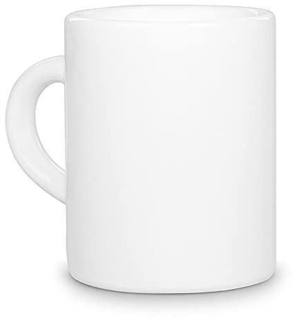 Bastel-Tassen ohne Druck zum Bemalen aus Hochwertiger Keramik Einzeln oder im Set/Mug/Cup/Becher/Pott Espresso Tasse (Henkel Rund) 1 Stück