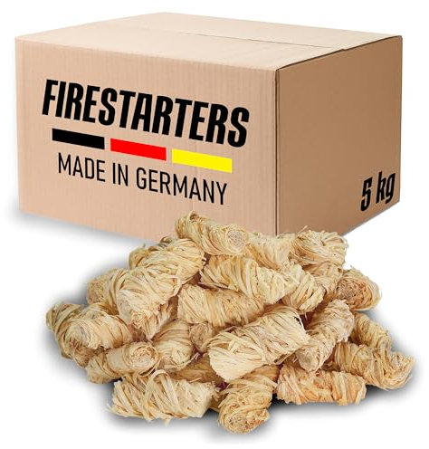 FEUER PRIMUS Direkt vom Deutschen Hersteller (5 kg) Anzündwolle Brennholz-, Kaminscheite-, Feuerholz-Anzünder aus zertifiziertem Holz, Holzwolle, Grillanzünder, Kaminanzünder (5kg)