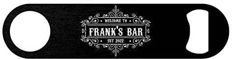 Personalised Bottle Opener Bar Blade Custom Any Name Stainless Steel Novelty Beer Gift for Him Pubs Home Bar Accessories Garden Man Cave Father's Day Gift Dad