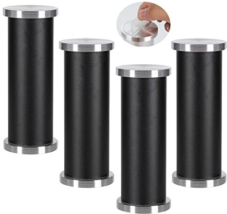 4 Pcs Cabinet Legs No Punching Glass Coffee Table Legs Furniture Legs Adjustable self-Adhesive DIY Furniture Feet Metal Risers,Support Legs Bathroom Cabinet TV feet (30cm,Sanding Black)