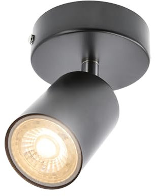 CGC Lighting Modern Contemporary Design Adjustable Heads GU10 Ceiling Spot Lights (Black, Single)